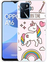 Oppo A16 / A16s Hoesje Unicorn Time - Designed by Cazy