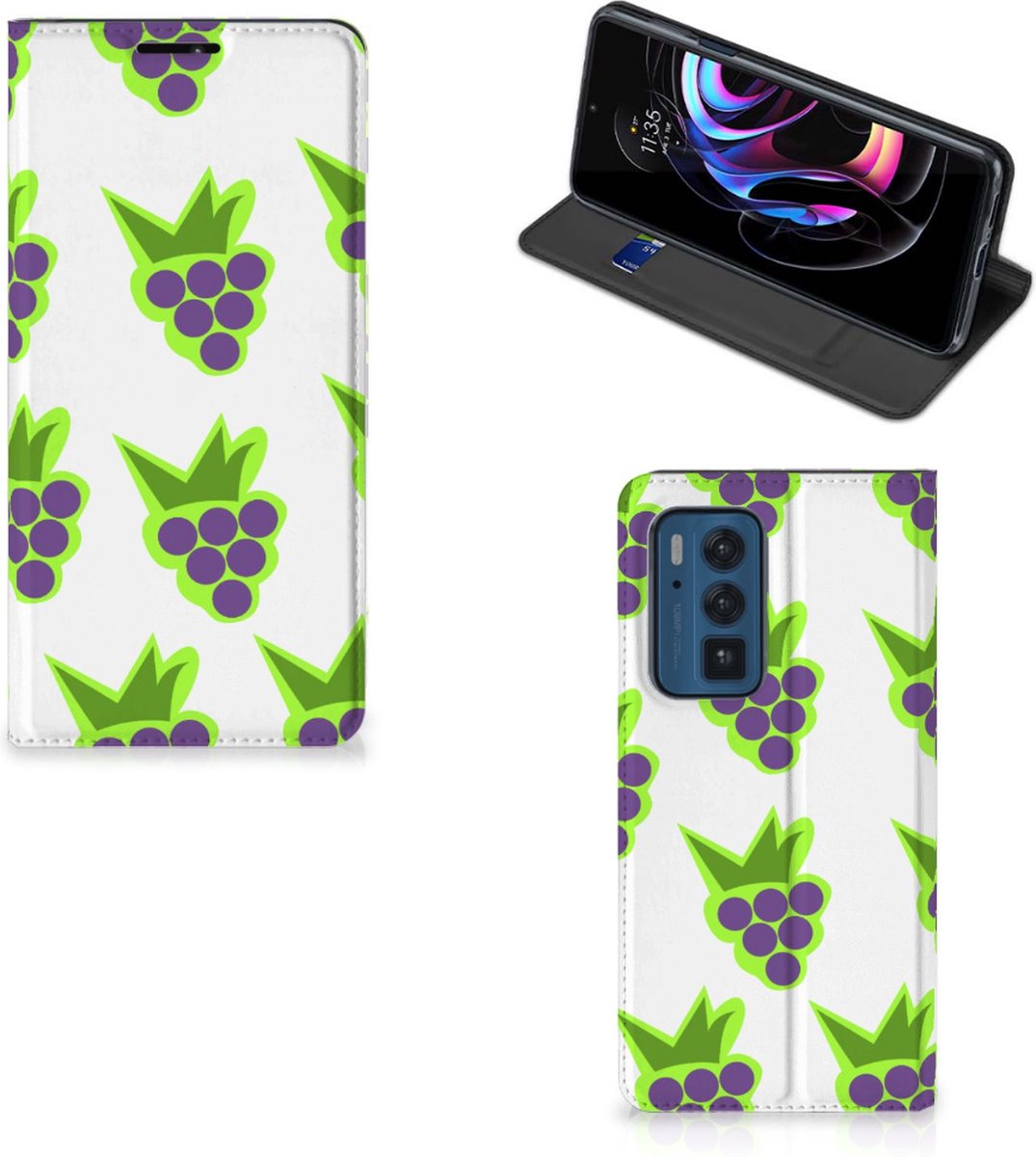 Motorola Edge 20 Pro Flip Style Cover Druiven