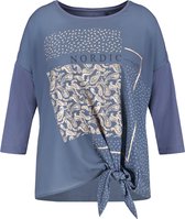 SAMOON Dames Shirt met 3/4-mouwen en paisleyprint EcoVero Slate Blue gemustert-56