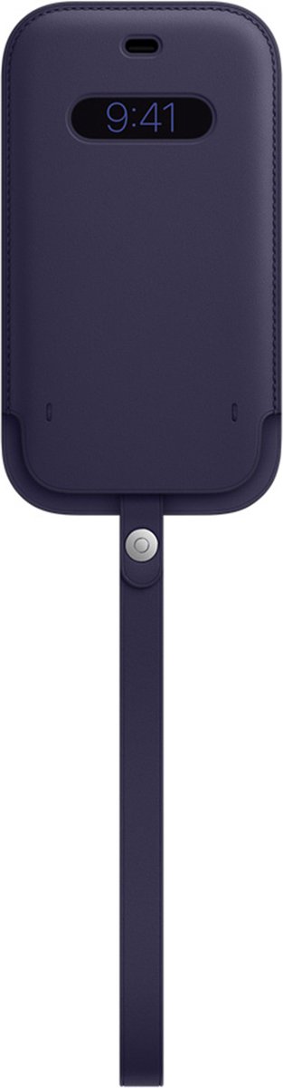 Apple - Leren hoesje met Koord - MagSafe - iPhone 12 (Pro) - Donkerpaars / Violet