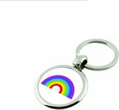 Akyol - LGBT Pride Sleutelhanger Sleutelhanger - regenboog - Iedereen - respect - equality - 2,5 x 2,5 CM