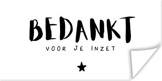 Poster Quotes - Bedankt voor je inzet - Spreuken - Collega - 160x80 cm