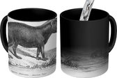 Magische Mok - Foto op Warmte Mok - tekening van een tapir - zwart wit - 350 ML