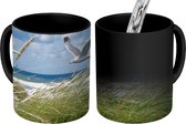 Magische Mok - Foto op Warmte Mok - Strand - Riet - Vogel - 350 ML