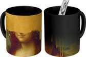 Magische Mok - Foto op Warmte Mokken - Koffiemok - Mona Lisa - Goud - Da Vinci - Magic Mok - Beker - 350 ML - Theemok