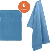 EM Kitchen Theedoek - Blauw - 6 stuks - 50 x 70 cm - 100% Katoen