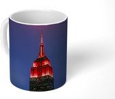 Mok - Rode kleur in de top van het Empire State Building in New York - 350 ML - Beker