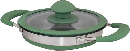 Eurotrail Pan met deksel - Small - opvouwbaar siliconen - Sea Green van Eurotrail — afbeelding 3