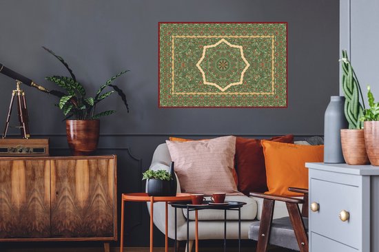 Stickers muraux - Tapis Persan - Tapis - Mandala - Vert - 90x60 cm - Film Adhésif