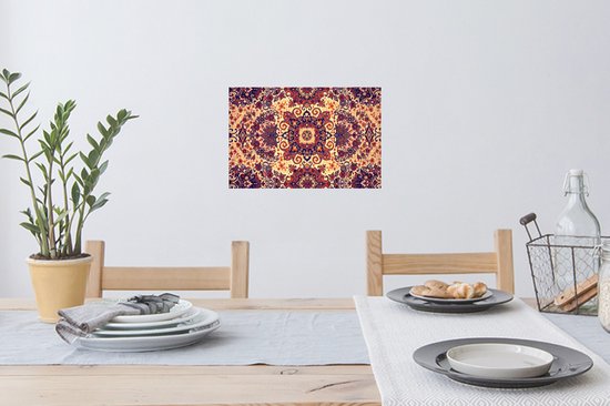 Stickers muraux - Film autocollant - Tapis persan - Motifs - Rouge - Jaune - 30x20 cm - Film adhésif - Stickers muraux chambre d'enfant - Papier peint autocollant - Papier peint autocollant - Film autocollant