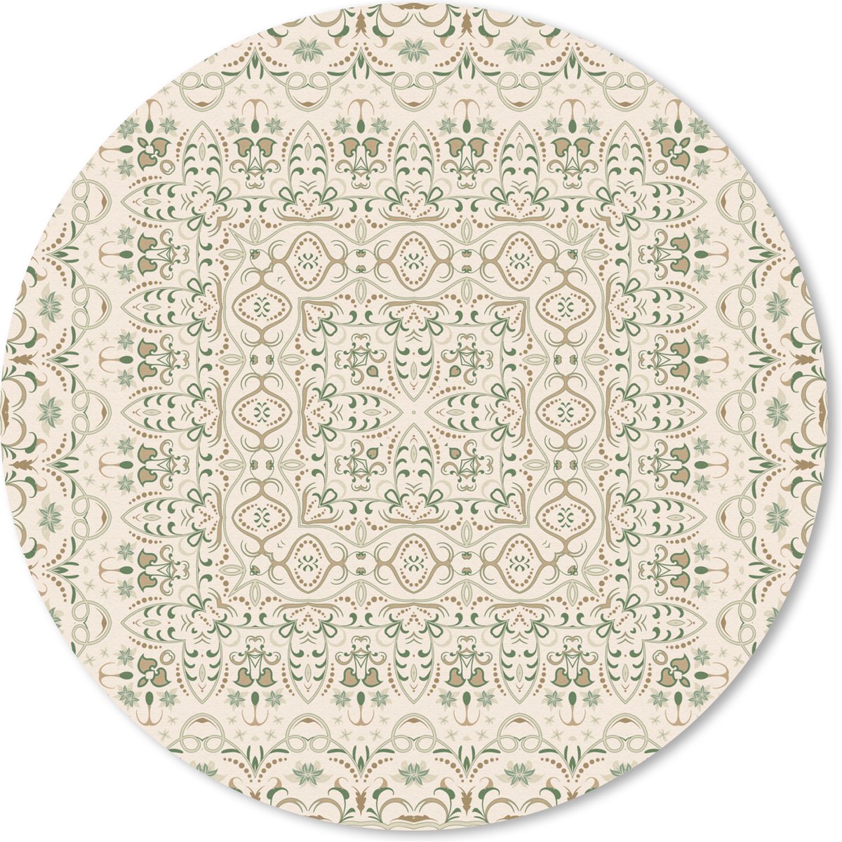 Muismat rond 50x50 cm - Mousepad Perzisch Tapijt - Vloerkleed - Patronen - Groen - Ronde muismatten