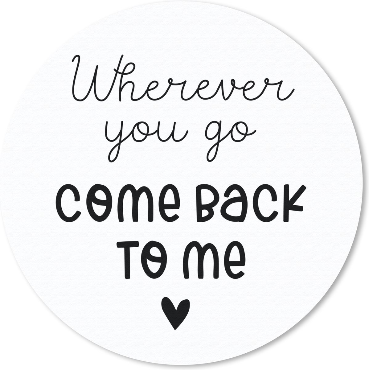 Muismat rond 20x20 cm - Mousepad Liefde - Relatie - Tekst - Wit - Ronde muismatten