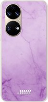 6F hoesje - geschikt voor Huawei P50 -  Transparant TPU Case - Lilac Marble #ffffff