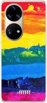 6F hoesje - geschikt voor Huawei P50 Pro -  Transparant TPU Case - Rainbow Canvas #ffffff