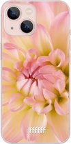 6F hoesje - geschikt voor iPhone 13 Mini -  Transparant TPU Case - Pink Petals #ffffff