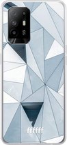 6F hoesje - geschikt voor OPPO A94 5G -  Transparant TPU Case - Mirrored Polygon #ffffff