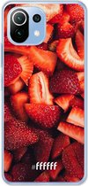 6F hoesje - geschikt voor Xiaomi Mi 11 Lite -  Transparant TPU Case - Strawberry Fields #ffffff