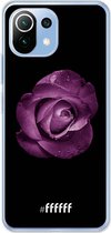 6F hoesje - geschikt voor Xiaomi Mi 11 Lite -  Transparant TPU Case - Purple Rose #ffffff