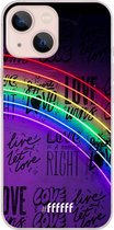 6F hoesje - geschikt voor iPhone 13 Mini -  Transparant TPU Case - Love is Love #ffffff