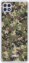 6F hoesje - geschikt voor Samsung Galaxy A22 4G -  Transparant TPU Case - Digital Camouflage #ffffff