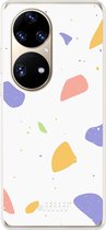 6F hoesje - geschikt voor Huawei P50 Pro -  Transparant TPU Case - Terrazzo N°6 #ffffff