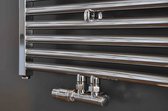 Bally Radiator Onderblok Set Compleet Haaks (Links) 16x2,0 Met 15 Knel Chroom