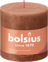 Bolsius Stompkaars Rusty Pink Ø100 mm - Hoogte 10 cm - Roze/Bruin - 62 branduren