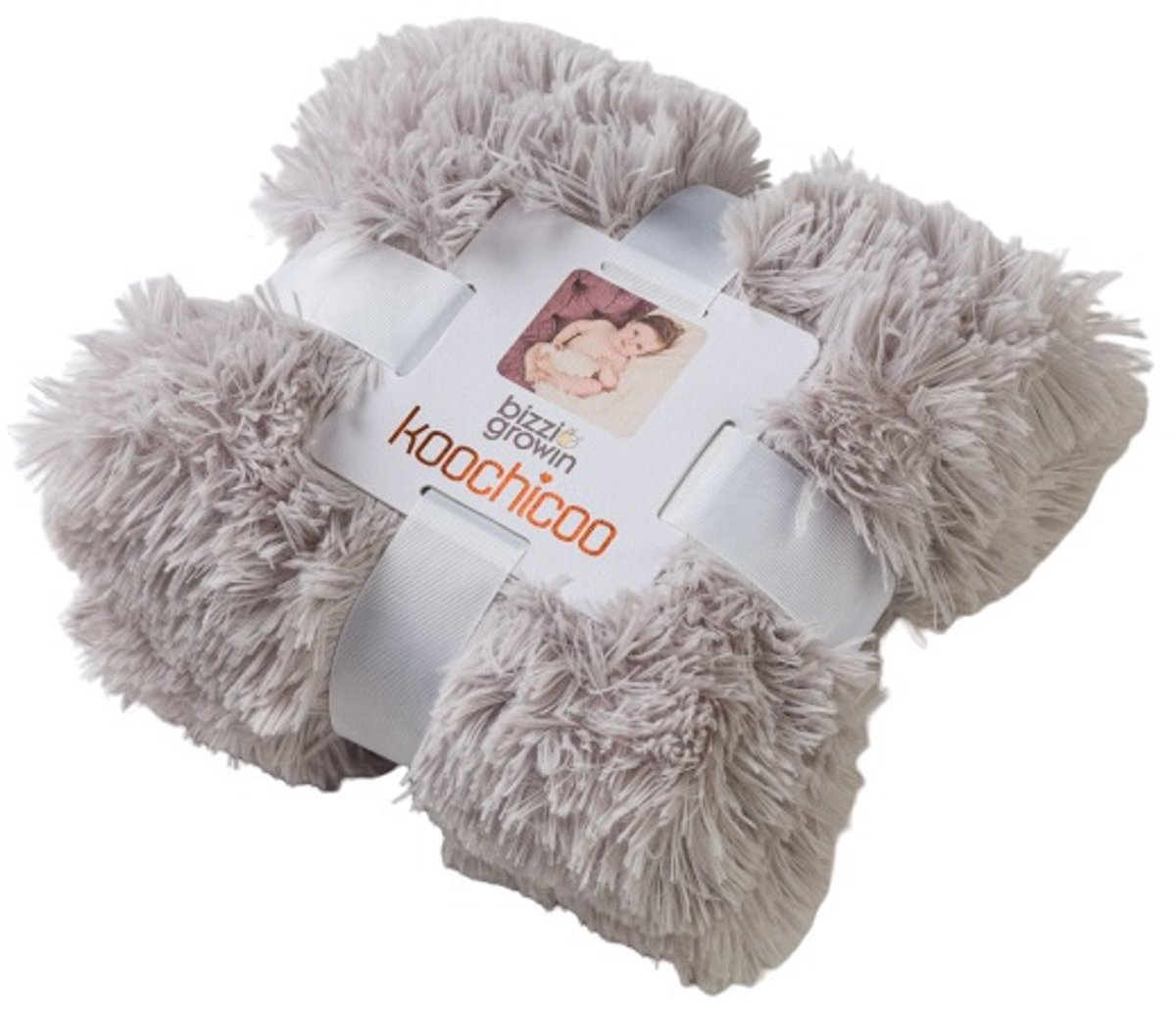 Bizzi Growin Deken Koochicoo 90 X 90 Cm Pluche/katoen Grijs