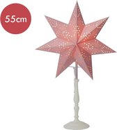Roze kerstster Romantic met E14 fitting - 55 cm
