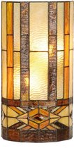 Wandlamp Tiffany 20x11x36 cm  Beige Bruin Metaal Glas Halfrond Muurlamp Sfeerlamp Tiffany Lamp