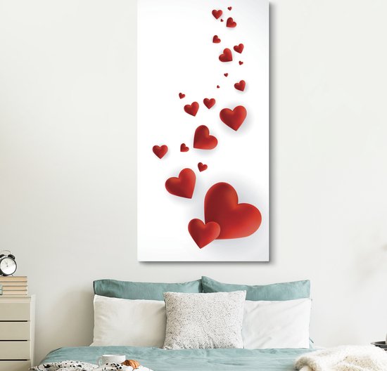 Tableau sur toile Une illustration d'un chemin de coeurs - 80x160 cm - Décoration murale