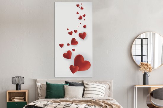 Tableau sur toile Une illustration d'un chemin de coeurs - 80x160 cm - Décoration murale