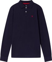 Hackett - LS Polo Donkerblauw - Slim-fit - Heren Poloshirt Maat L