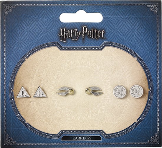 The Carat Shop Stud Earring Set Deathly Hallows / Golden Snitch / Goude Snaai / Platform - Harry Potter Jewelry - The Carat Shop