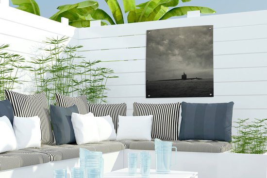 Posters de jardin Un sous-marin fait surface dans l'océan Pacifique - 50x50 cm - Toile jardin - Poster extérieur