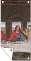 Tuinposter Het laatste avondmaal - Leonardo da Vinci - 40x80 cm - Wanddecoratie Buiten - Tuinposter - Tuindoek - Schuttingposter - Tuinschilderij