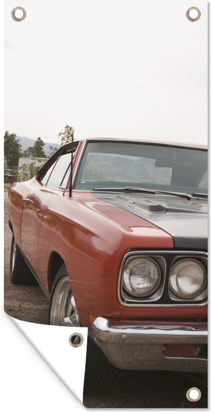 Tuinposter Muscle car - 30x60 cm - Tuindoek - Buitenposter