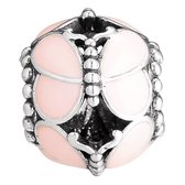 Tracelet - Zilveren bedels - Bedel vlinder roze | Bol-bedel met roze vlinders | 925 Sterling Zilver - Pandora Compatible - Met 925 Zilver Certificaat - Tip voor Valentijn