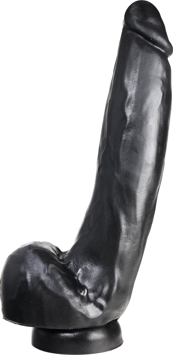 Goedkoopste 515 line Dildo 28 cm met zuignap - zwart