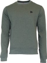 Donnay Fleece sweater met ronde hals Ian - Junior - Deep army green marl (032) - maat 164