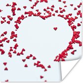 Poster Hart vorm van hartjes voor valentijn - 30x30 cm