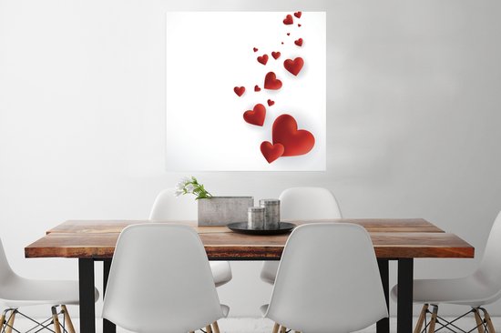 Affiche un chemin de coeurs - 75x75 cm