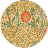 Walljar - William Morris - Pink and Rose - Muurdecoratie - Forex wandcirkel