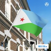 Vlag Djibouti 100x150cm - Glanspoly