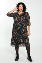 Paprika Dames Lange jurk in bedrukte plissévoile - Jurk - Maat 46