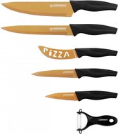 Herzberg 5 Pieces Marble Coated Knife Set - Gold