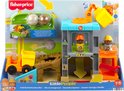 Verpakking van de Fisher-Price Little People 'Load Up Construction Site'-speelset.