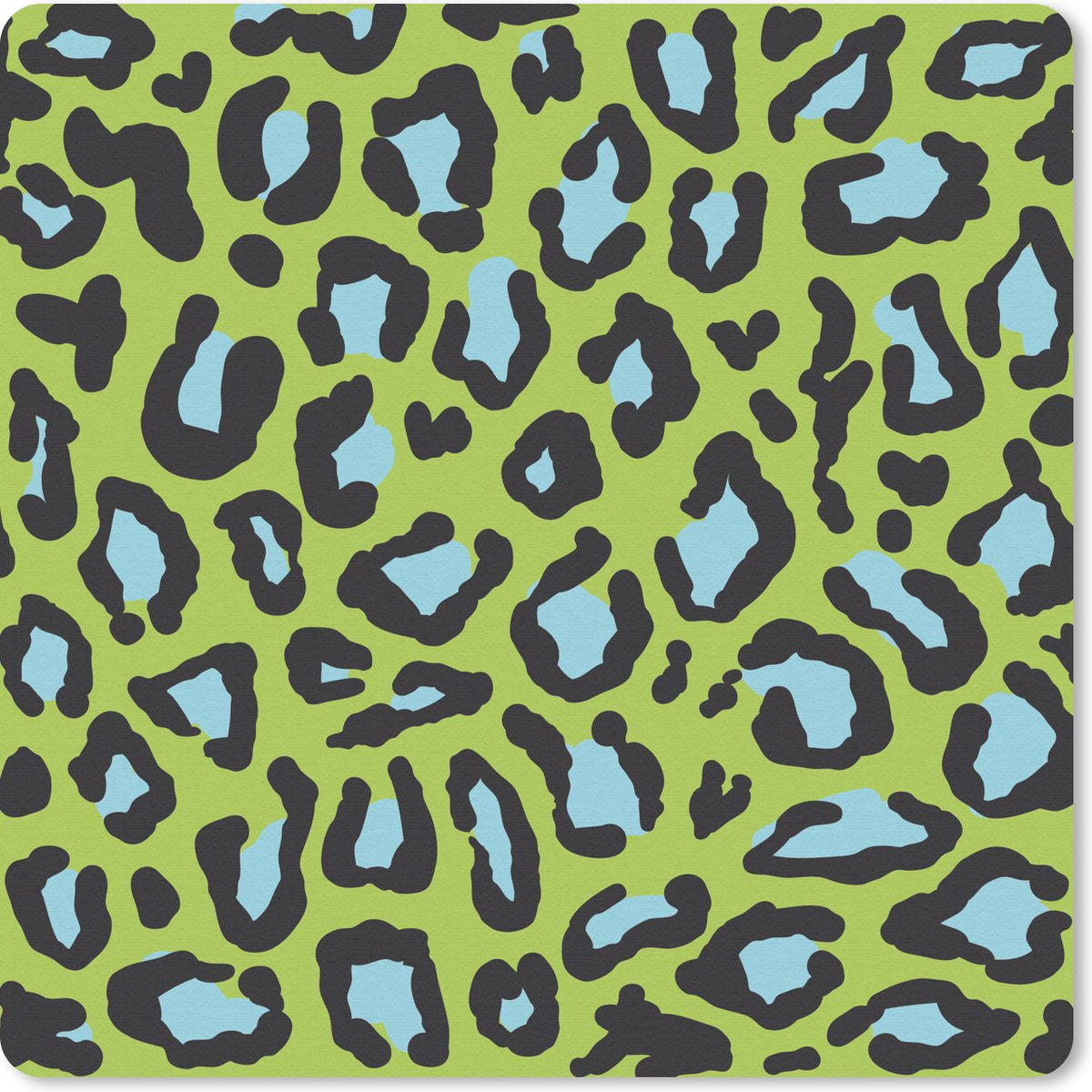 Muismat 30x30 cm - Mousepad Panterprint - Groen - Blauw - Muismatten