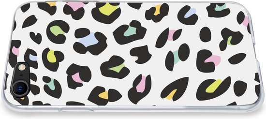 Coque iPhone 7 - Imprimé Panthère - Couleurs - Zwart - Siliconen - Sinterklaas - Noël - Cadeaux - Cadeaux chaussures