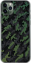 Geschikt voor iPhone 11 Pro Max hoesje - Camouflage patroon van groene en grijze stippen - Siliconen Telefoonhoesje